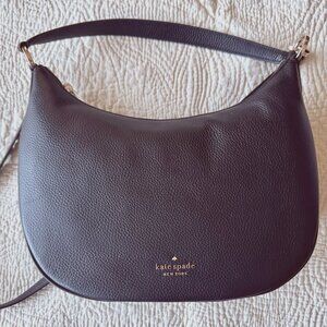 Kate Spade Kayla Crescent Shoulder Bag + Black Pebbled Leather